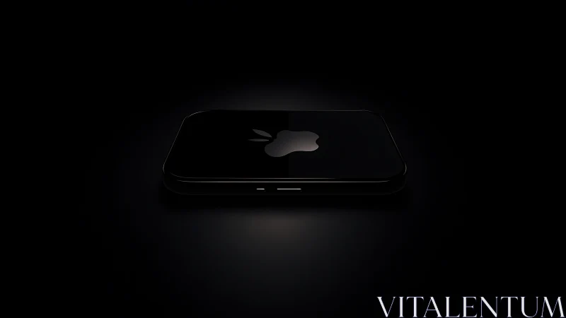 iPhone with Apple logo glowing centrally in dark environment