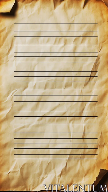 Weathered lined parchment invites words with vintage charm