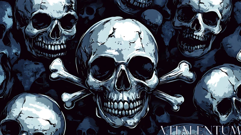 Bold skull and crossbones pattern celebrates dark edgy style