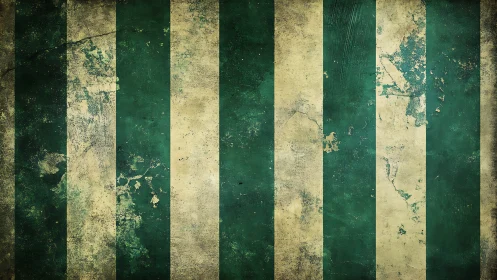 Weatherworn emerald stripes on carnival-tired wall.