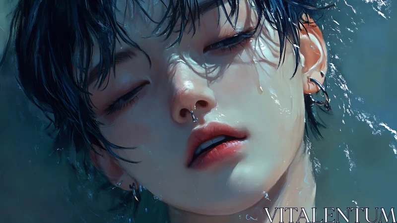 Dream-drenched gaze drifts between water, light, and longing