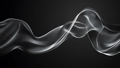 Abstract luminous waveforms on dark minimal background.