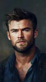 Digital portrait shows detailed rendering of male subject