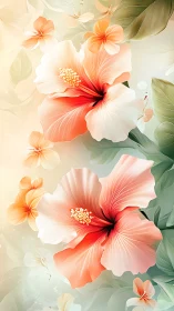 Gradient Hibiscus Blooms with Layered Petals.