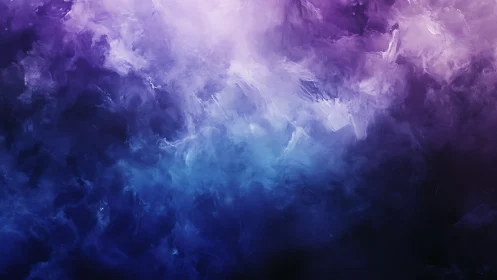 Violet and blue abstract cloud texture in soft gradient field.