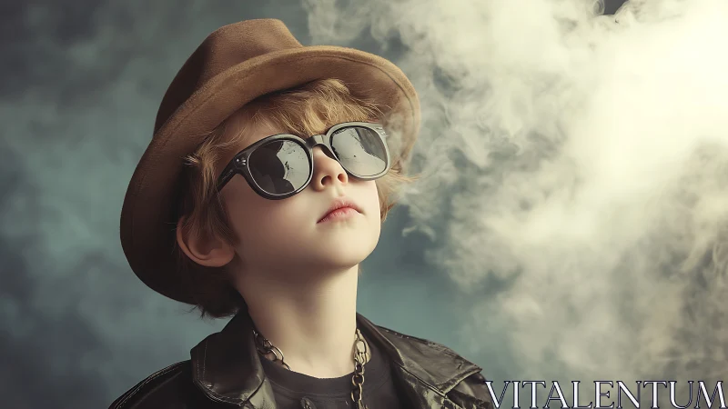 Young Dreamer Gazes Upward with Confidence and Wonder