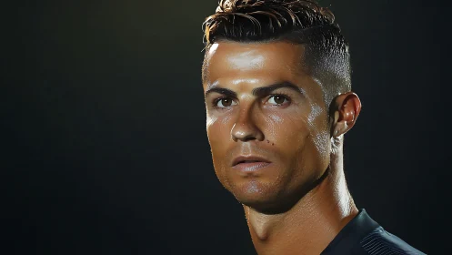 Male athlete portrait under strong directional lighting