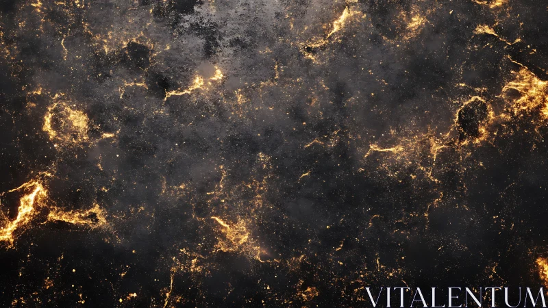 Volumetric cosmic dust field with glowing fractal plasma veins