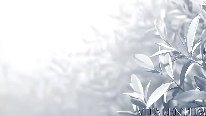 Minimalist close-up of silver leaves in soft natural light.