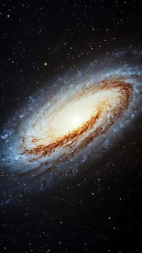 Spiral galaxy core glows amid dense stellar halo in deep space