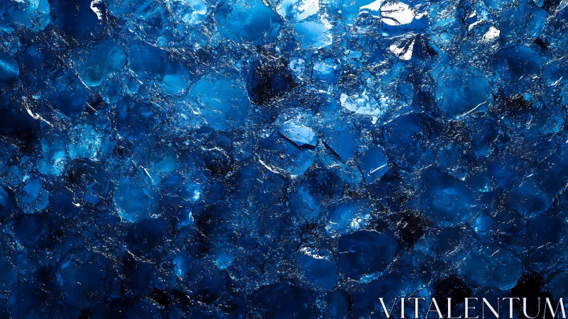 Blue crystalline macro texture with fractured highlights.