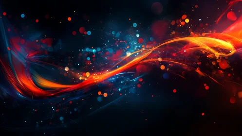 Dancing ribbons of light swirling through a starry night.