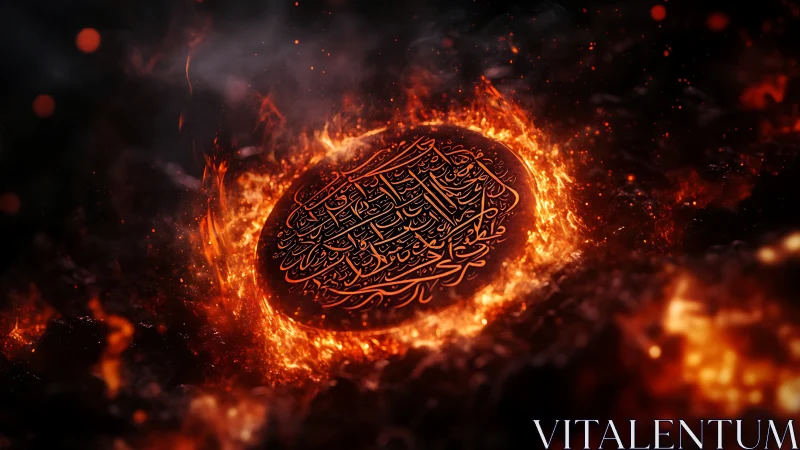 Radiant Sacred Text Surrounded by Divine Flames