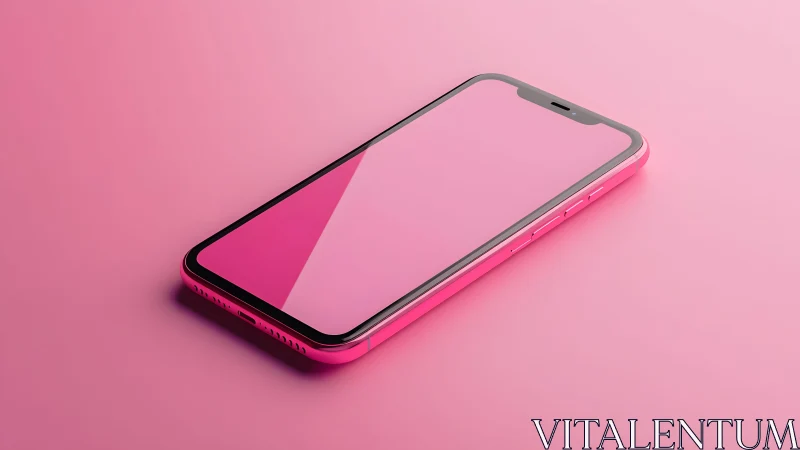 Modern pink smartphone on pastel background, minimalist style. Modern pink smartphone on pastel background, minimalist style.