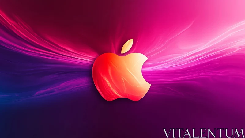 Apple-inspired luminous logo on vibrant neon gradient.