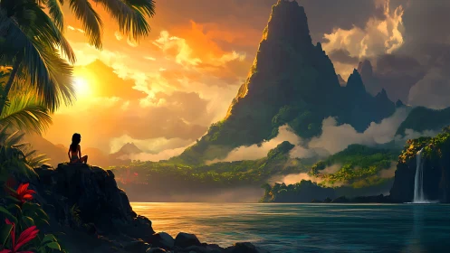 Tropical Paradise: Where Wonder Meets Golden Hour.