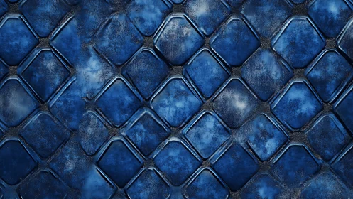 Midnight blue tiles quietly ripple like frozen ocean waves