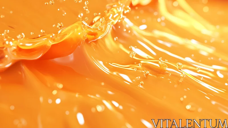 Vibrant splash of orange liquid in close-up abstract style.