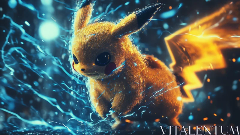 Electric creature races forward in a storm of glowing sparks