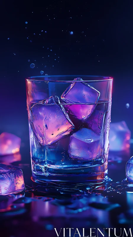 Neon-Luminescent Volumetric Liquid with Polychromatic Ice Crystalline Structures.