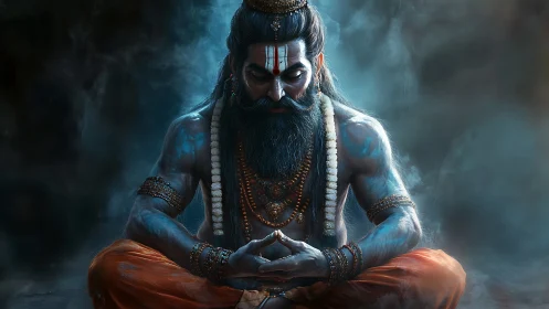 Storm-breasted sage folds thunder into silent meditation