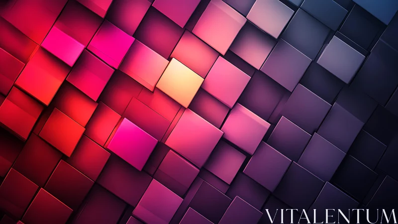 Colorful 3D Abstract Cubes with Gradient Light Effects.