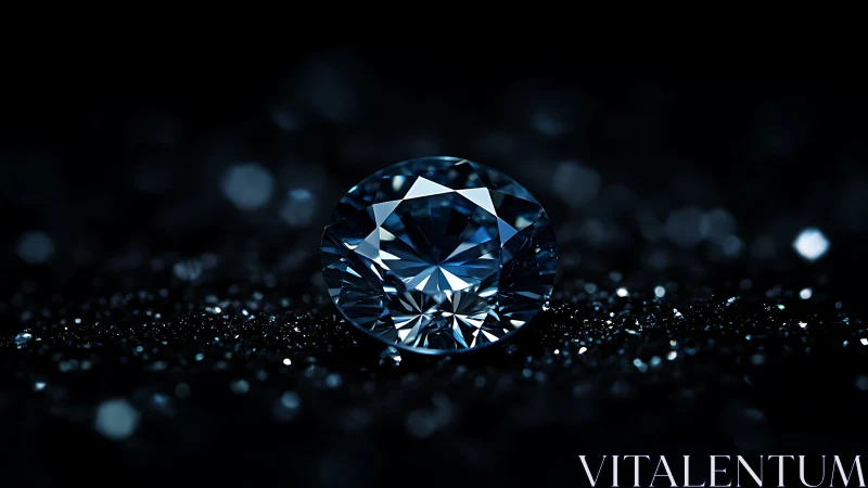 Midnight diamond humming with neon starlight on velvet dust.