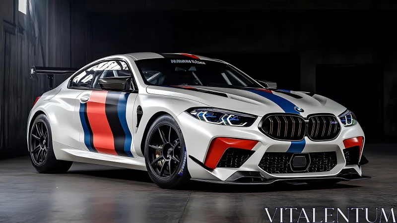 Track-born BMW coupe prowls in tricolor racing armor.