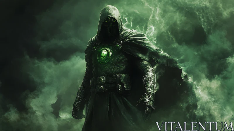 Emerald warlock strides through swirling toxic stormlight.