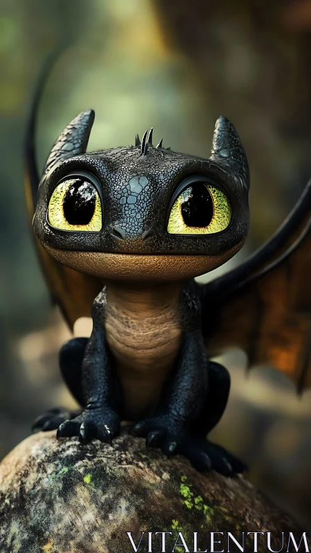 Micro-detailed chibi dragon portrait with volumetric lighting.