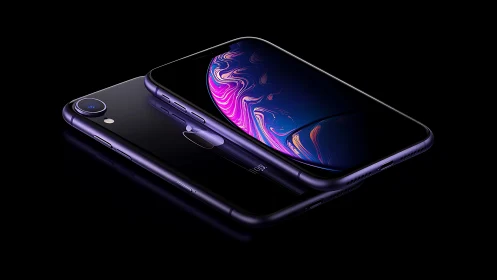 Premium Smartphone Purple Design Luxury Display.