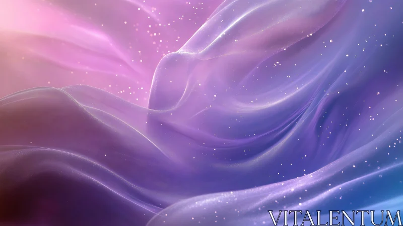 Ethereal lavender waves flow through a luminous dreamscape