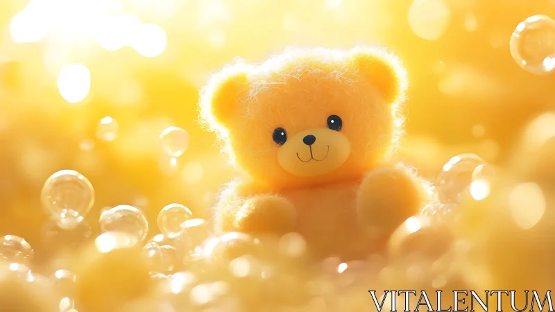 Sunny Bubble-Kissed Teddy in a Golden Daydream Glow.