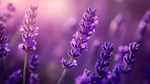 Lavender Dreams: Purple Petals Caught in Golden Light.