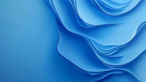 Abstract blue layered wave pattern with modern minimalist style.