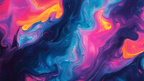 Neon tides swirling through abstract cosmic gradients.