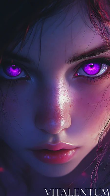 Neon-eyed cyber mystic portrait in hyperreal close-up.