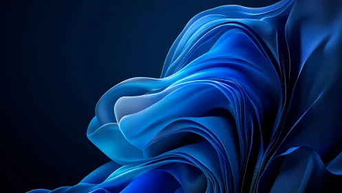 Midnight azure folds swirling like digital ocean petals.