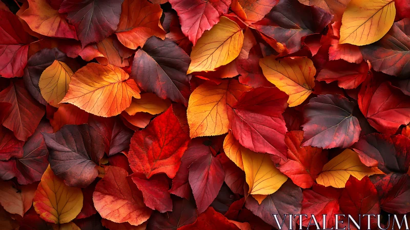 Colorful autumn foliage in vivid red, orange, and yellow tones.