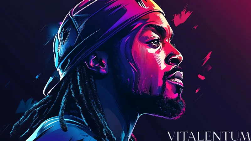 Electric hues carve a neon legend from quiet determination