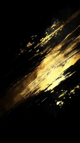 Diagonal gold paint streak on black textured background.
