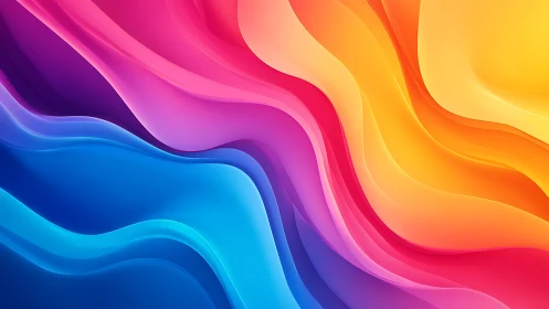 Vibrant layered gradient waves in warm and cool color flow.