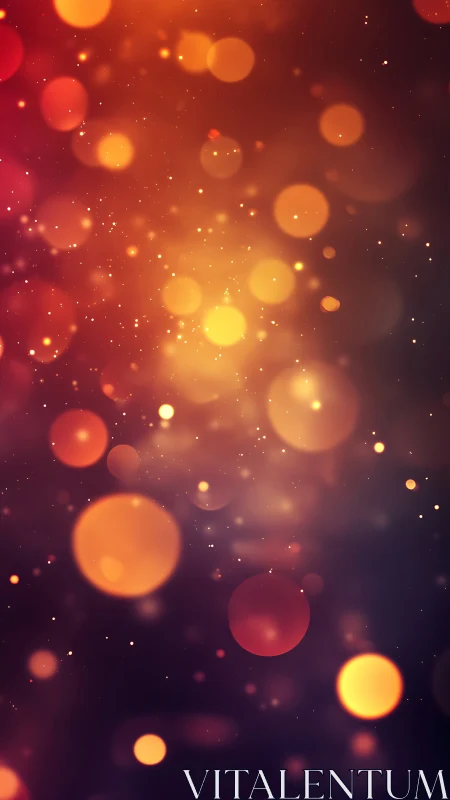 Glowing ember circles drift upward through a velvet dusk