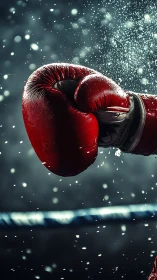 Red Boxing Glove Punches Through Winter's Crystalline Curtain