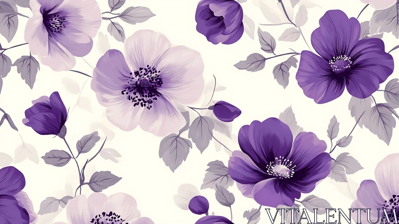 Purple Petals Dancing Together in Soft Blooms.