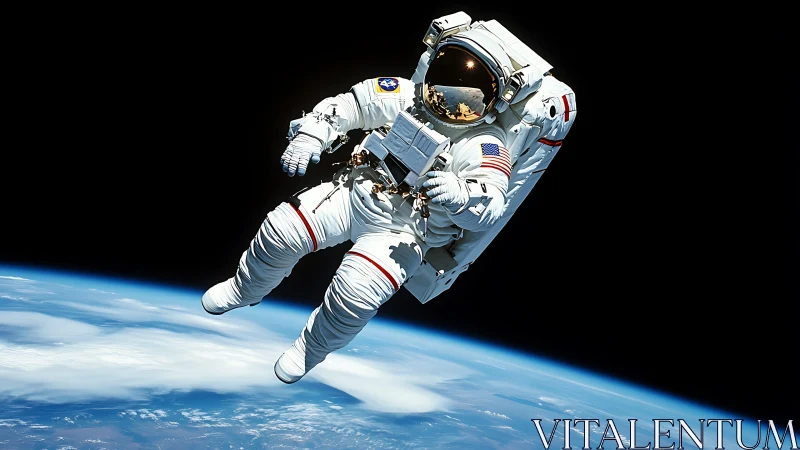 Orbital daydreamer drifting above a watercolor Earth.