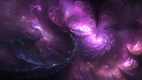 Nebula Whirlwinds in Blossoming Violet and Midnight Swirl.