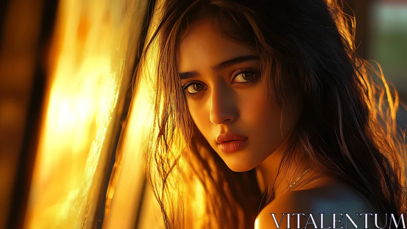 Golden hour portrait with high contrast rim lighting and bokeh depth