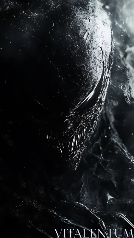 Monstrous black entity emerges from deep directional shadow