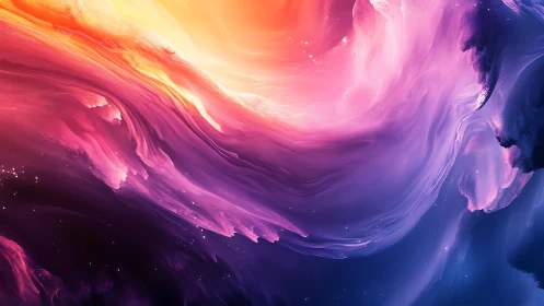 Radiant cosmic nebula swirls across vivid abstract space